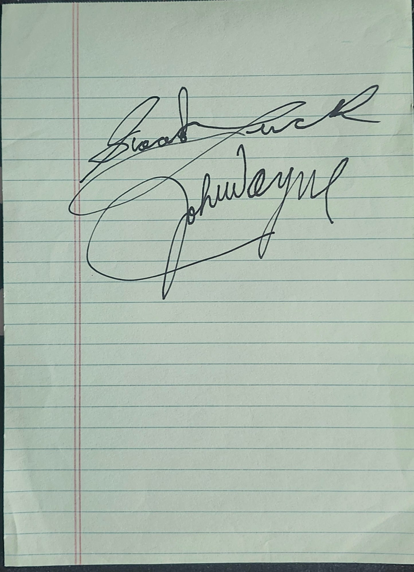 JOHN WAYNE Signed Paper COA Hologram