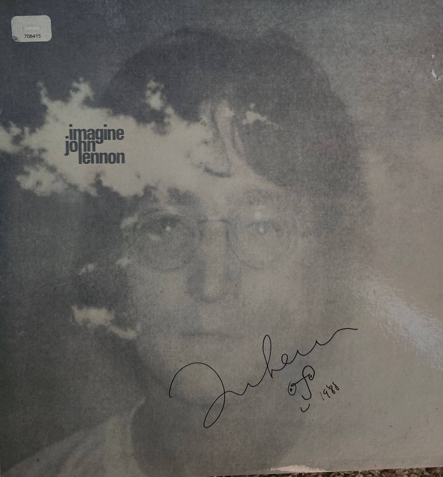 John Lennon signed album imagine from Boston memorabilia