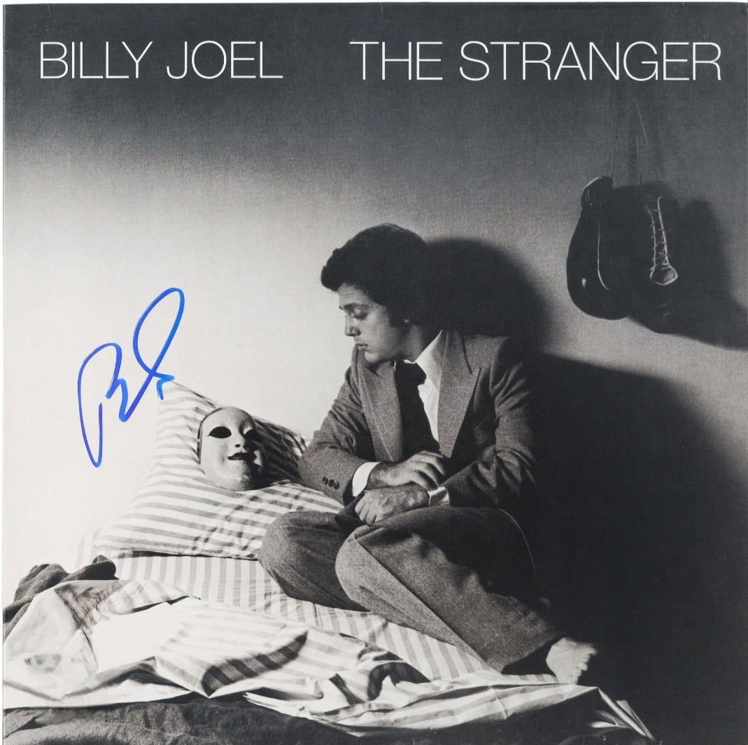 Billy Joel signed album titled the stranger from Boston memorabilia blue marker