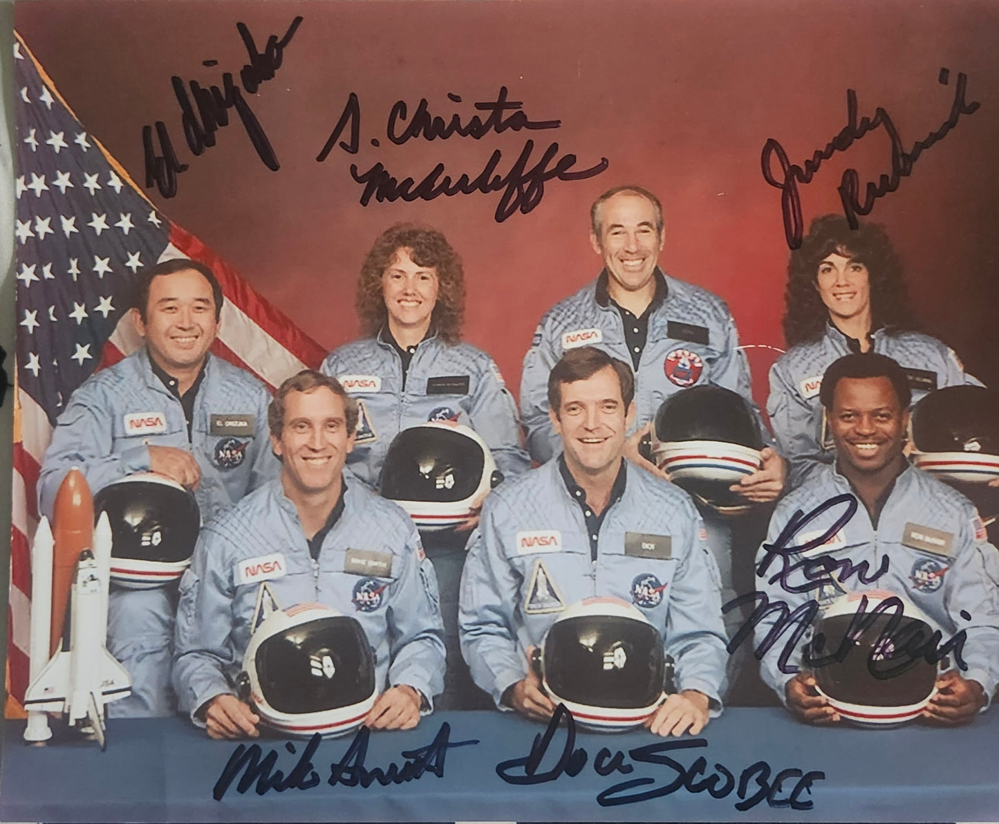 SPACE SHUTTLE  CHALLENGER Crew Signed Autographed Photo COA Hologram