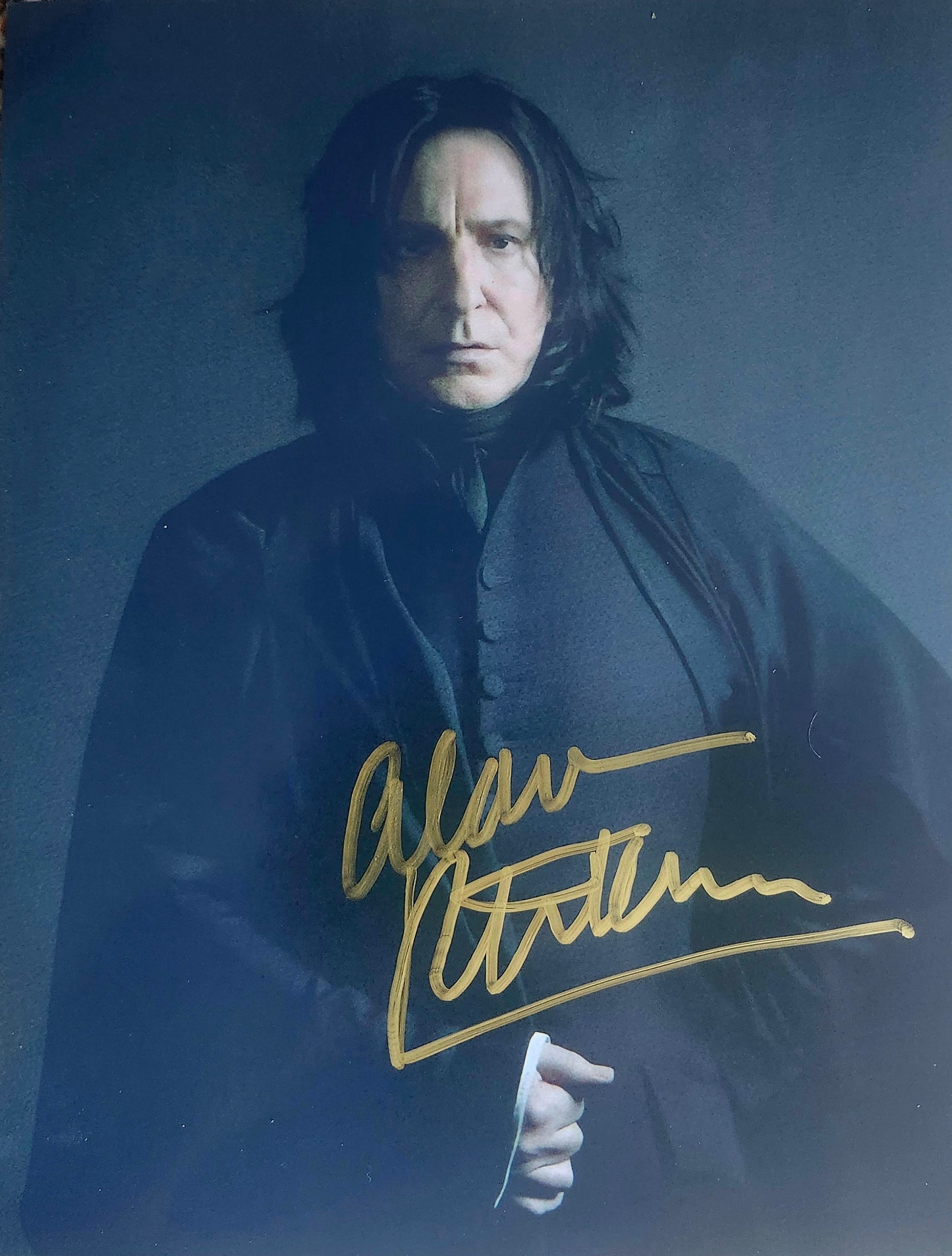 ALAN RICKMAN Signed Autographed Photo Gold Marker COA Hologram
