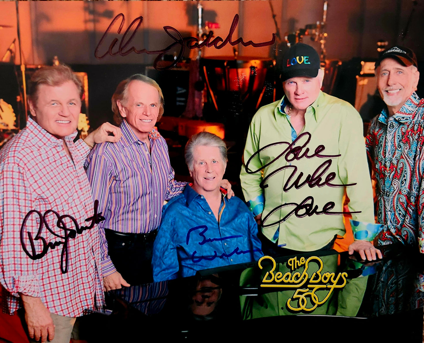 THE BEACH BOYS signed autographed photo piano COA Hologram