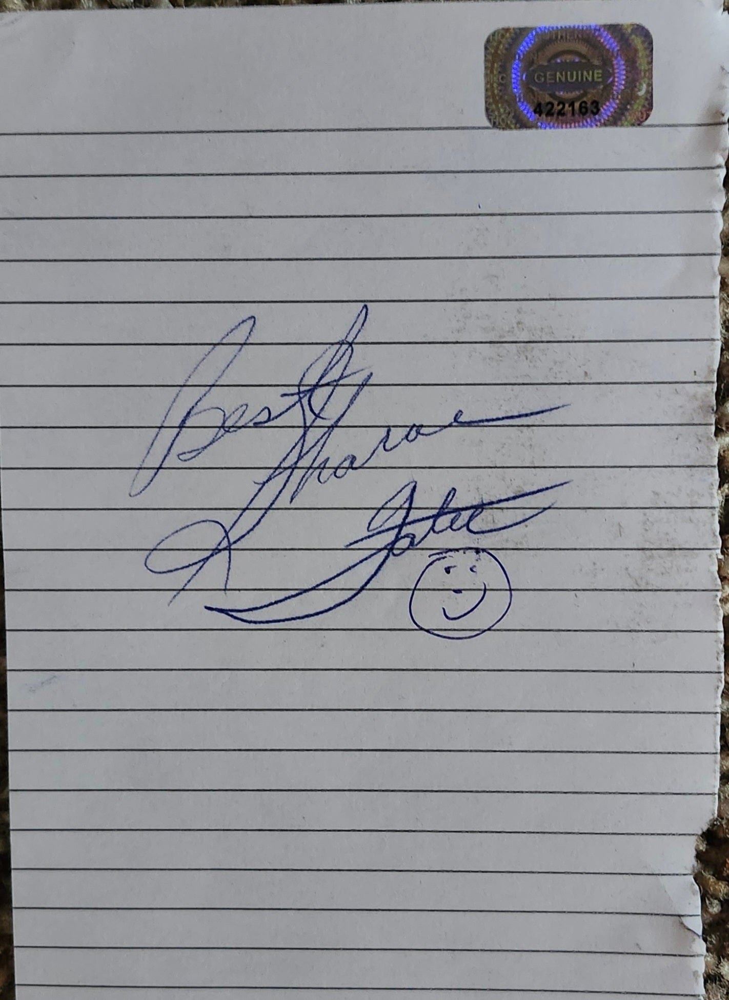 SHARON TATE Signed Photo Paper Cut COA Hologram