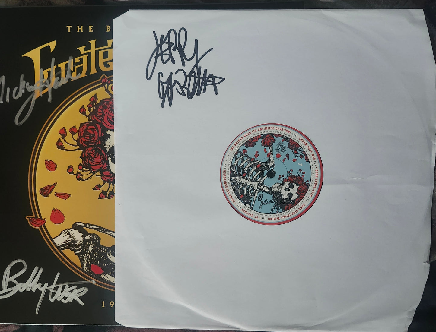 Jerry Garcia signed record album sleeve by Boston memorabilia