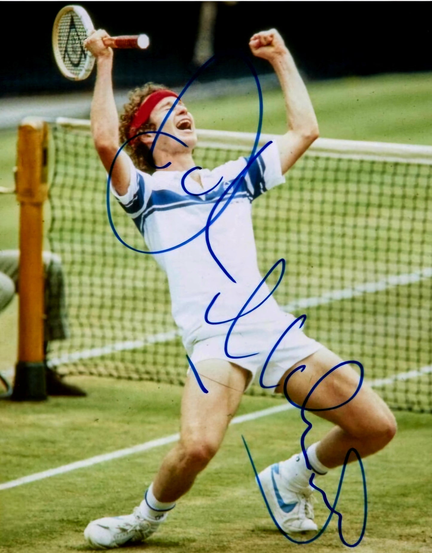 John Mcenroe signed photo titled Victory celebration Boston memorabilia