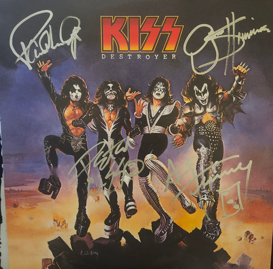 Kiss Destroyer signed album silver marker by Boston memorabilia