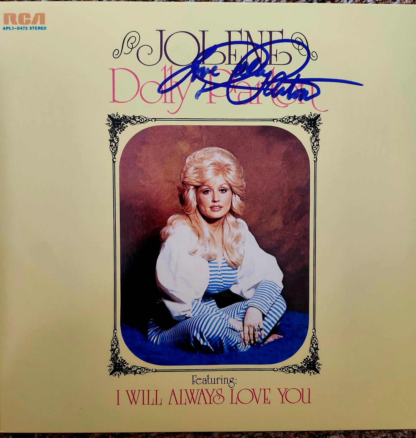 DOLLY PARTON Signed Autographed Album Jolene Blue COA Hologram