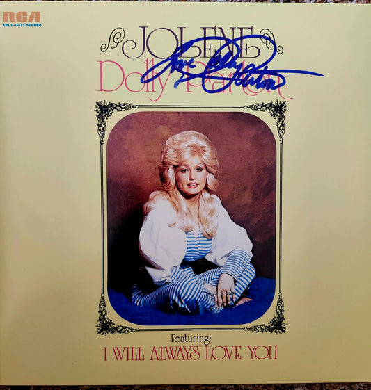 DOLLY PARTON Signed Autographed Album Jolene Blue COA Hologram