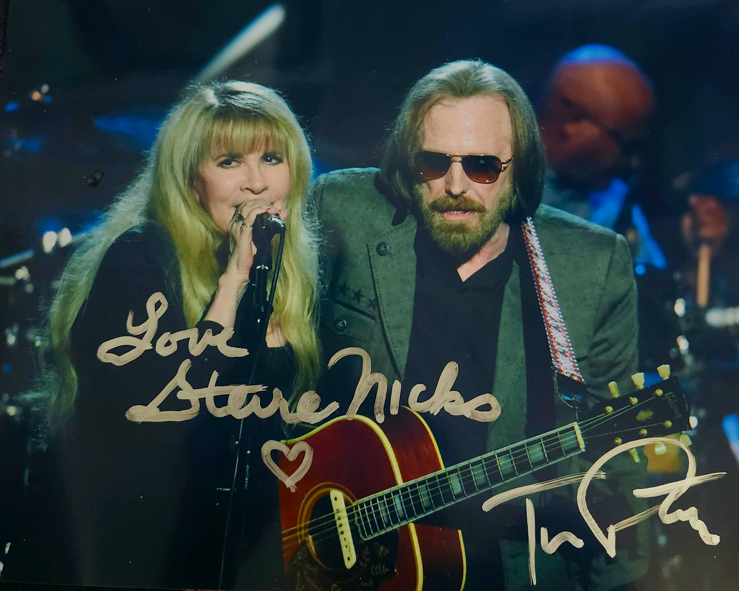 Stevie Nicks and Tom Petty signed photo in silver marker Boston memorabilia