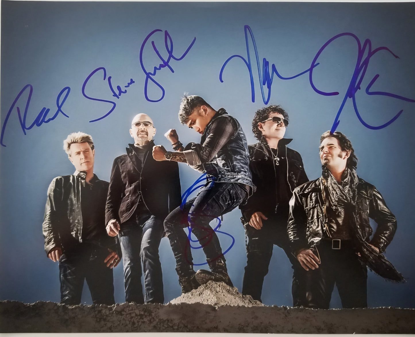 JOURNEY BAND Signed Photo blue marker COA hologram