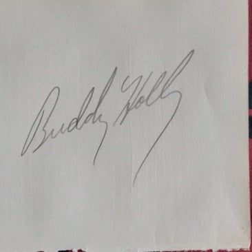 Buddy Holly signed paper cut by Boston memorabilia