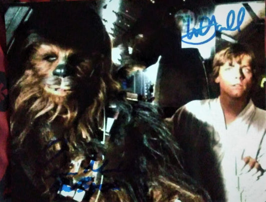 STAR WARS CAST MARK HAMILL PETER MAYHEW signed autographed photo COA Hologram