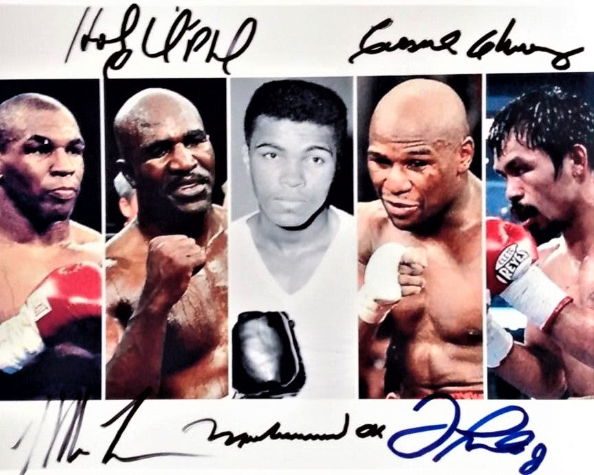 BOXING LEGENDS Muhammad Ali, Mike Tyson, signed autographed photo COA Hologram