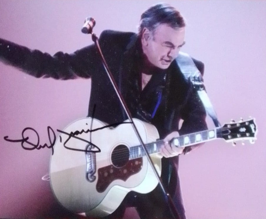 NEIL DIAMOND signed autographed photo COA Hologram playing guitar on stage