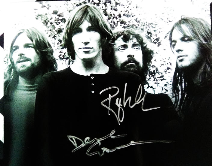 ROGER WATERS DAVID GILMOUR signed autographed photo Pink Floyd COA Hologram silver marker black and white