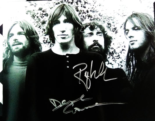 ROGER WATERS DAVID GILMOUR signed autographed photo Pink Floyd  COA Hologram silver marker black and white