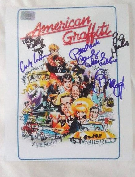 AMERICAN GRAFFITI cast signed autographed photo COA Hologram movie poster scene