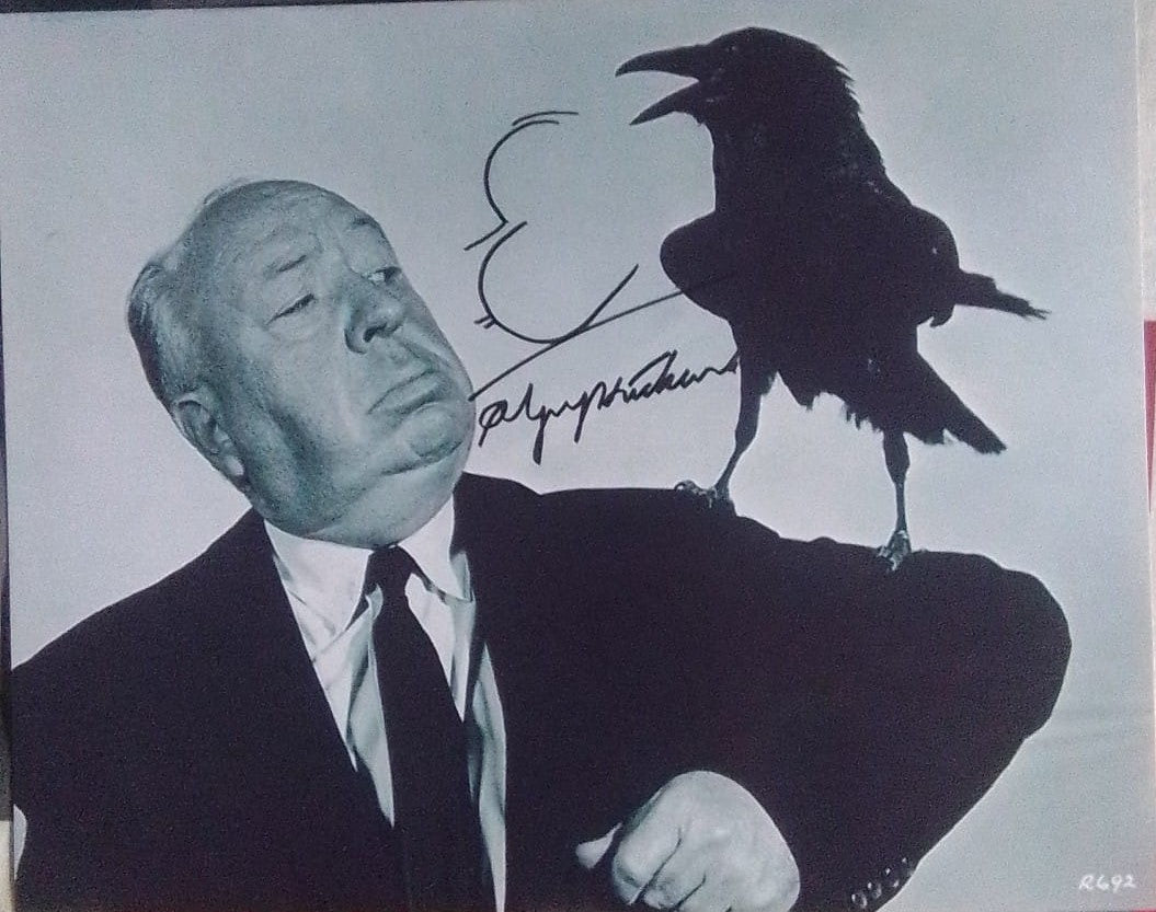 ALFRED HITCHCOCK signed autographed photo holding blackbird COA Hologram