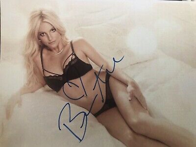 BRITNEY SPEARS signed autographed photo COA Hologram laying in bathing suit