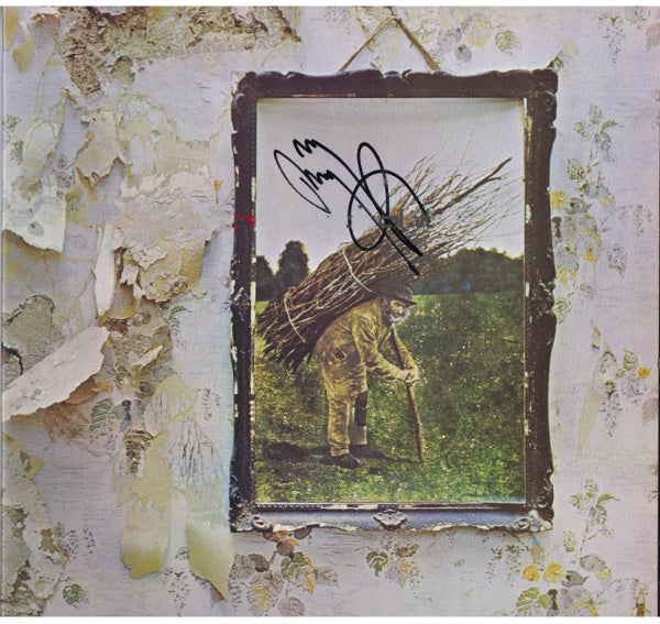 JIMMY PAGE signed autographed album COA Zeppelin 4 album
