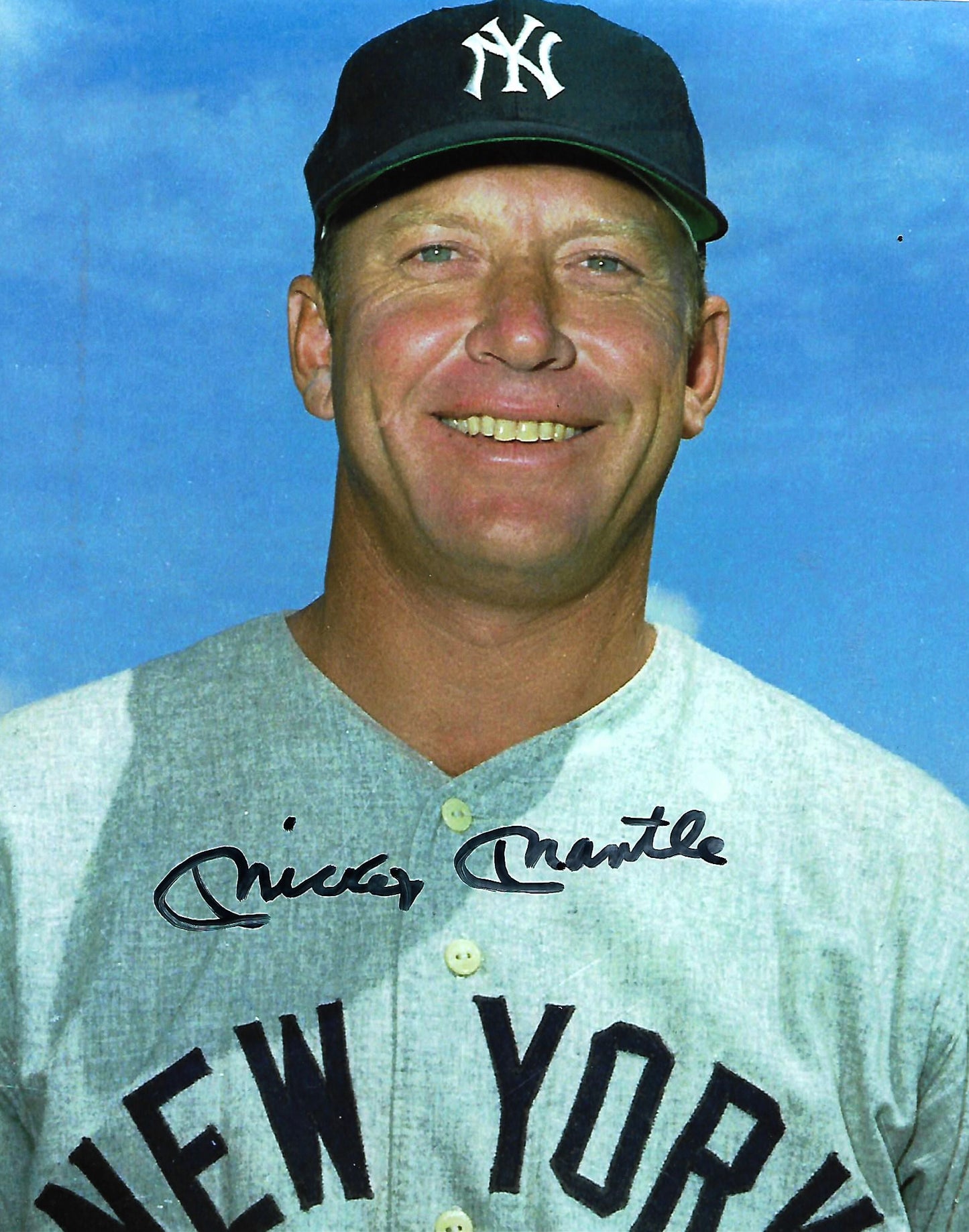 MICKEY MANTLE signed autographed photo COA Hologram big smile Boston memorabilia