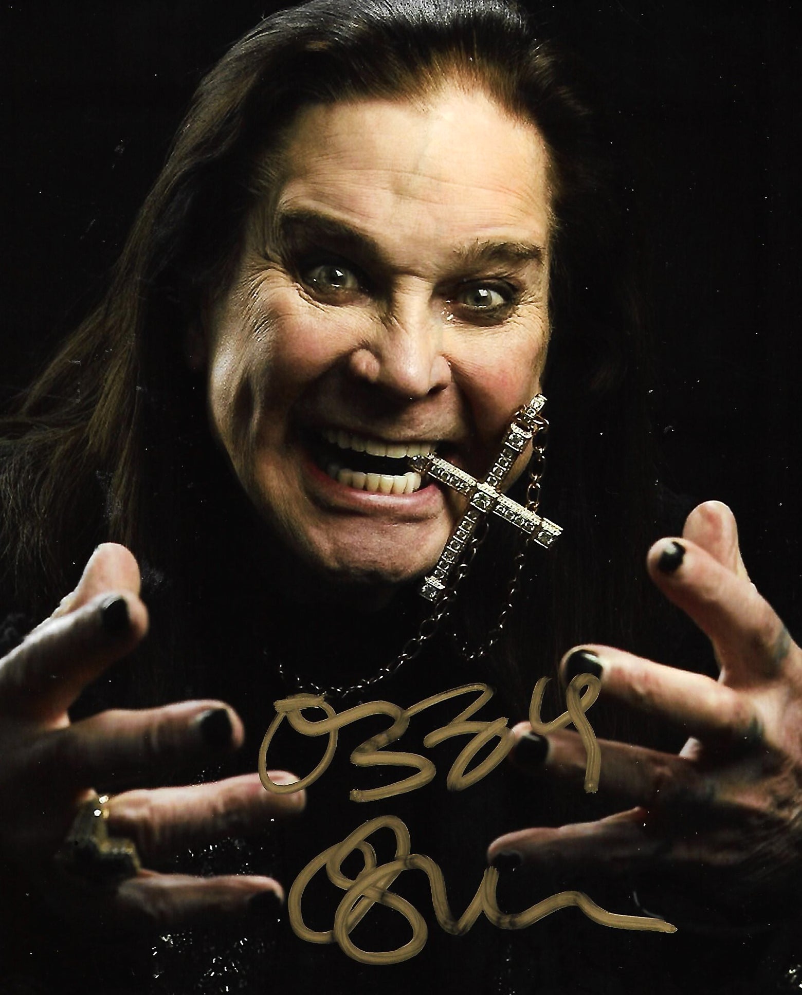 OZZY OSBOURNE signed autographed photo COA Hologram hands pic Boston memorabilia