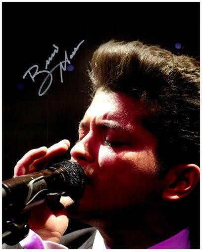 BRUNO MARS signed autographed photo COA Hologram up close singing with microphone