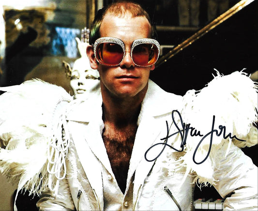 ELTON JOHN signed autographed photo COA Hologram funny large glasses boston memorabilia