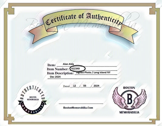 Guaranteed Autographs By Boston Memorabilia