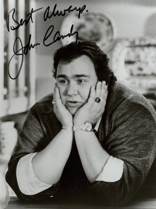 John Candy signed photo black and white movie scene Boston memorabilia
