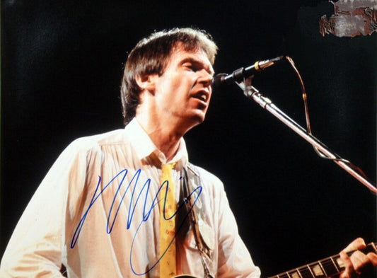 neil young photo singing on stage