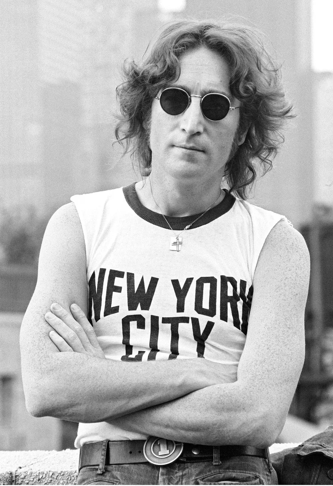 John Lennon New York City t-shirt pic Beckett autographs