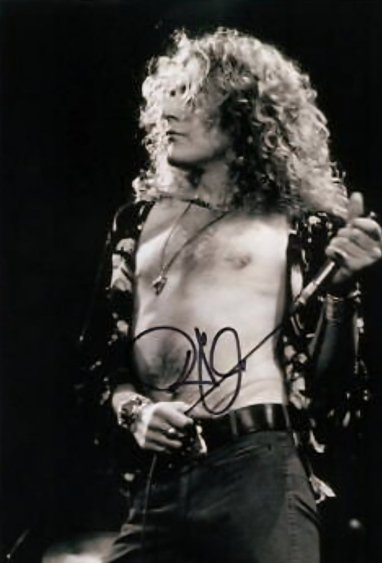 Robert Plant signed photo black and white from Boston memorabilia