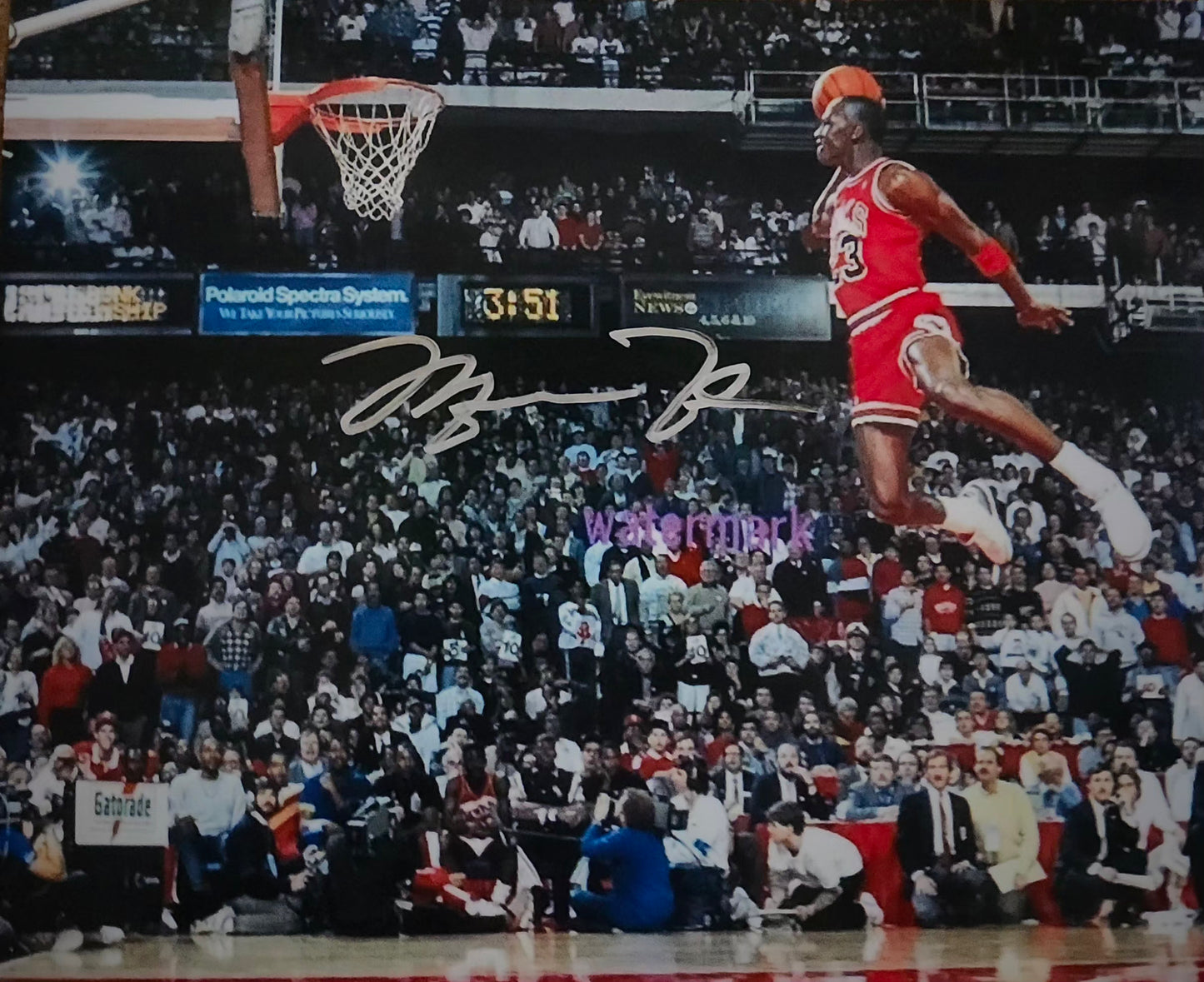 MICHAEL JORDAN signed autographed silver dunk photo COA Hologram