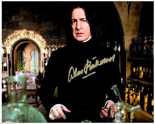 Alan Rickman signed photo black  Potter 