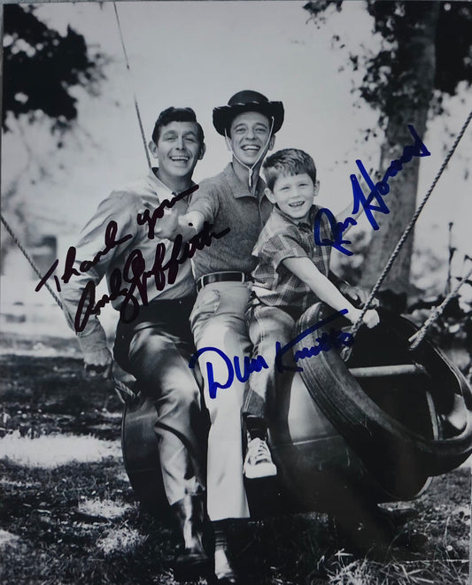 Andy Griffith cast signed photo blue and black marker