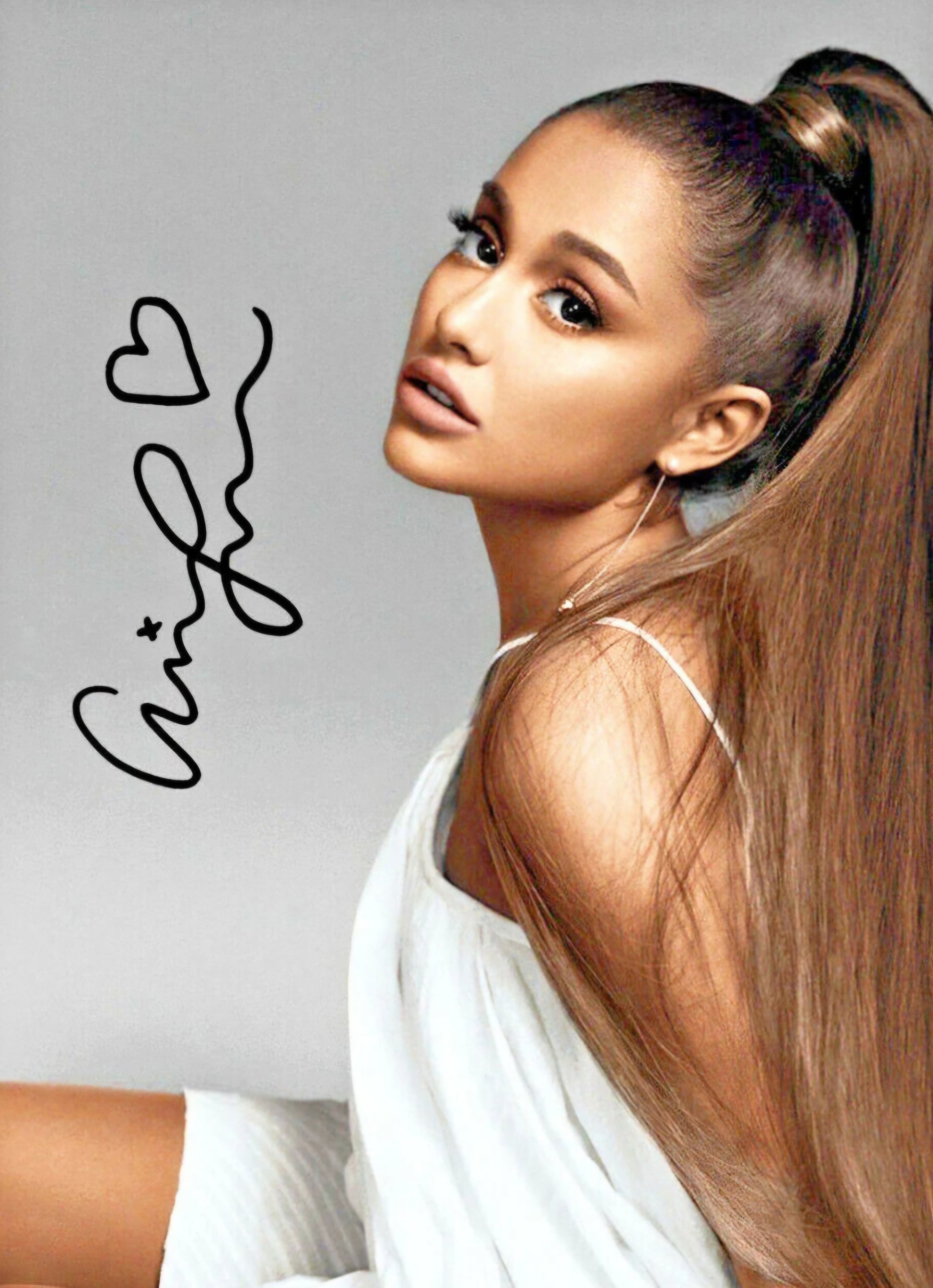 Ariana Grande signed photo black marker titled model