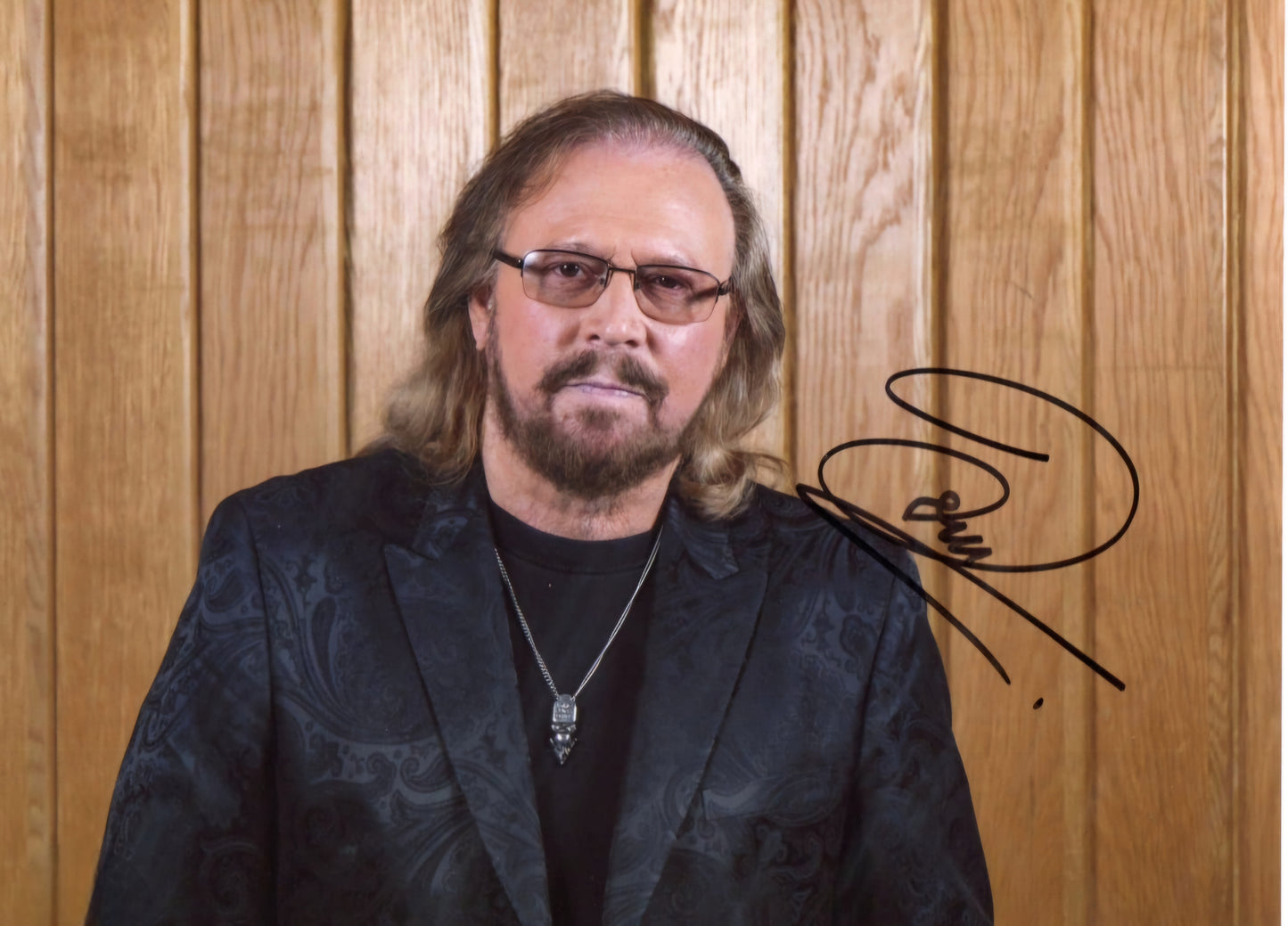 Barry Gibb signed photo close and personal Boston memorabilia