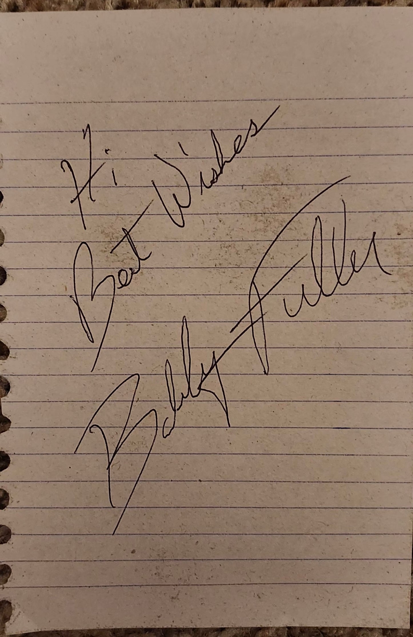 Bobby Fuller signed paper cuts