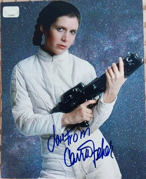 CARRIE FISHER signed autographed photo COA signed love from blue marker