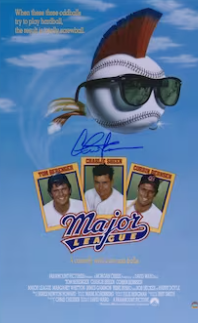 CHARLIE SHEEN MAJOR LEAGUE signed autographed photo COA Hologram Beckett Autographs