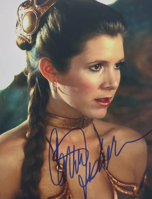 Carrie Fisher signed photo close up Beckett autographs