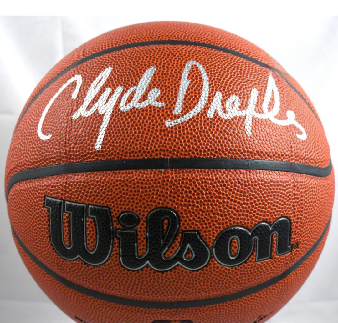 Klein Drexler signed basketball Wilson silver Sharpie