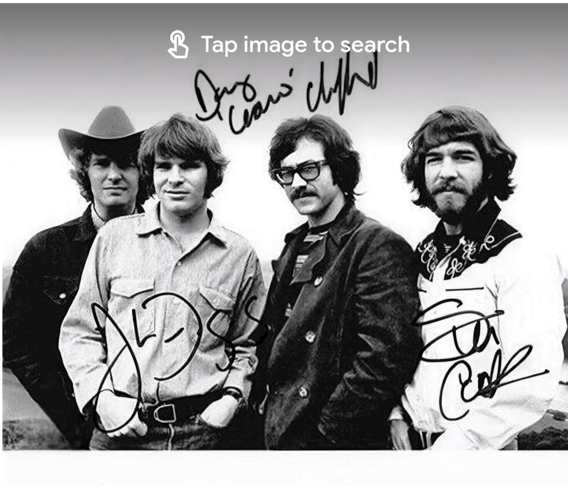 Creedence Clearwater Revival band signed photo Boston memorabilia black marker