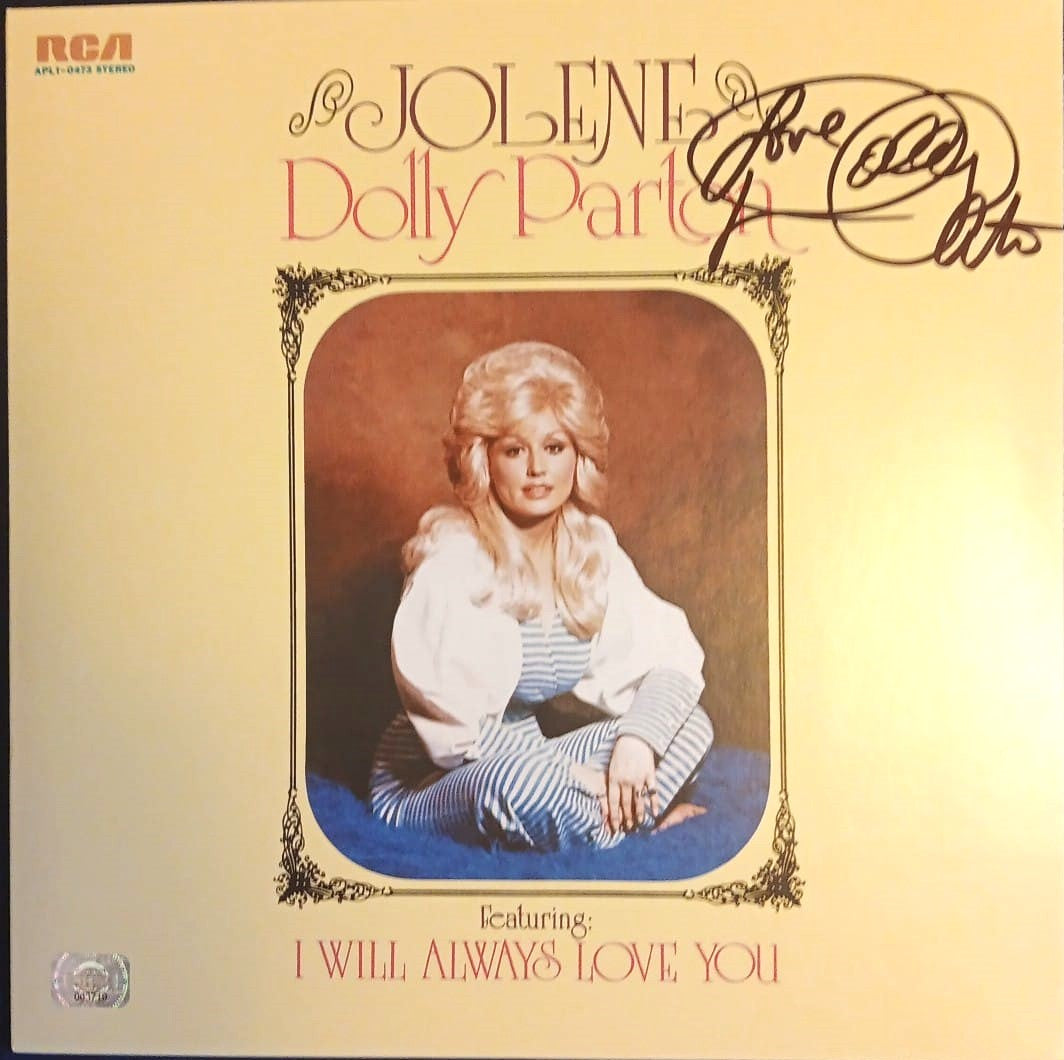 DOLLY PARTON signed autographed album Jolene COA Hologram love from inscription