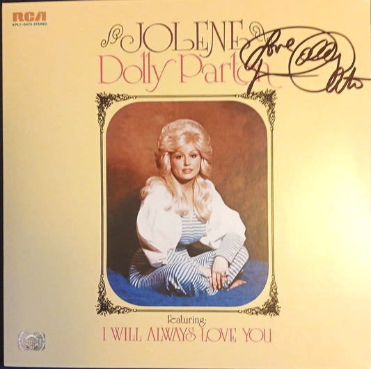 DOLLY PARTON signed autographed album Jolene COA Hologram love from inscription