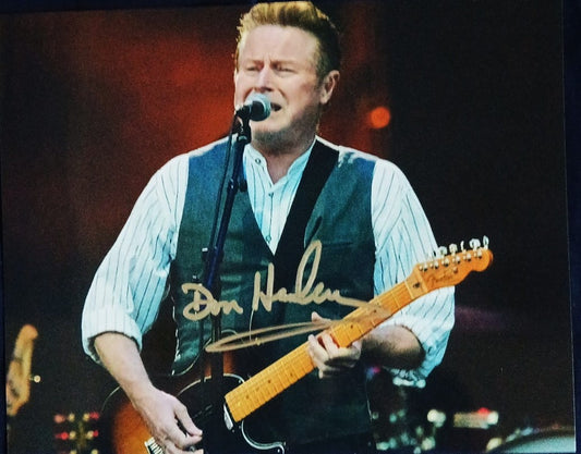 DON HENLEY Signed autographed Photo COA Hologram playing guitar for concert Silver marker Boston memorabilia