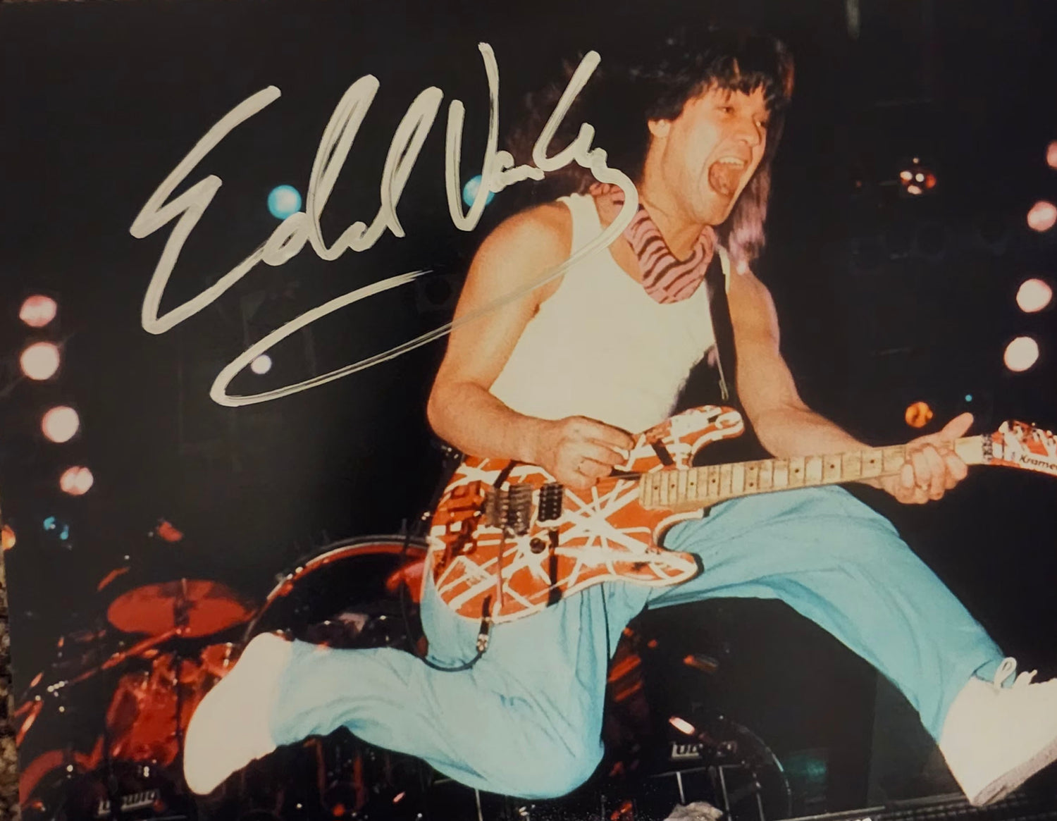 Eddie Van Halen signed photo the jump