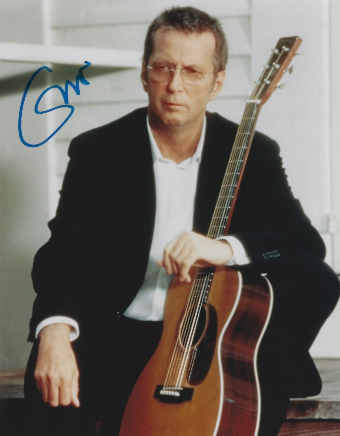 Eric Clapton signed photo holding guitar Boston memorabilia