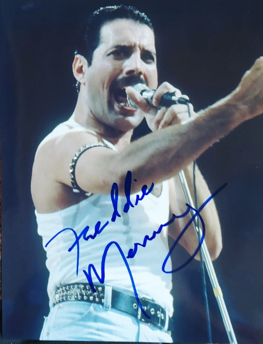 FREDDIE MERCURY signed autographed photo live aid COA... Boston